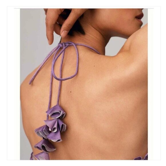 Anthropologie Geisha Designs Bubble Dress, Purple Ombré Size L - Picture 2 of 4